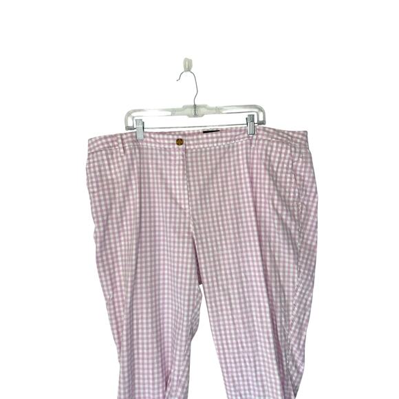 Talbots Plus Relaxed Chino Pants Purple‎ Gingham Casual Straight Leg Size 20W - Picture 6 of 12